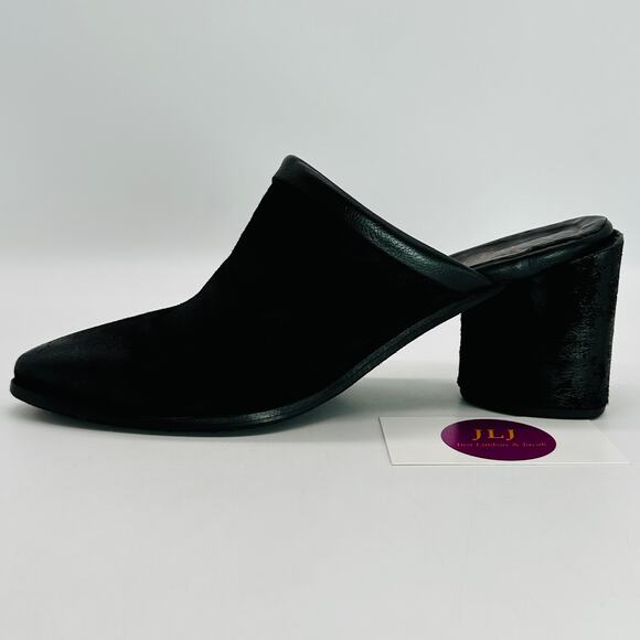 A.S. 98 Women's Emil Black Leather Boho Slip On Clog Mules Size 38 EU/ 7.5-8 US - Picture 7 of 11